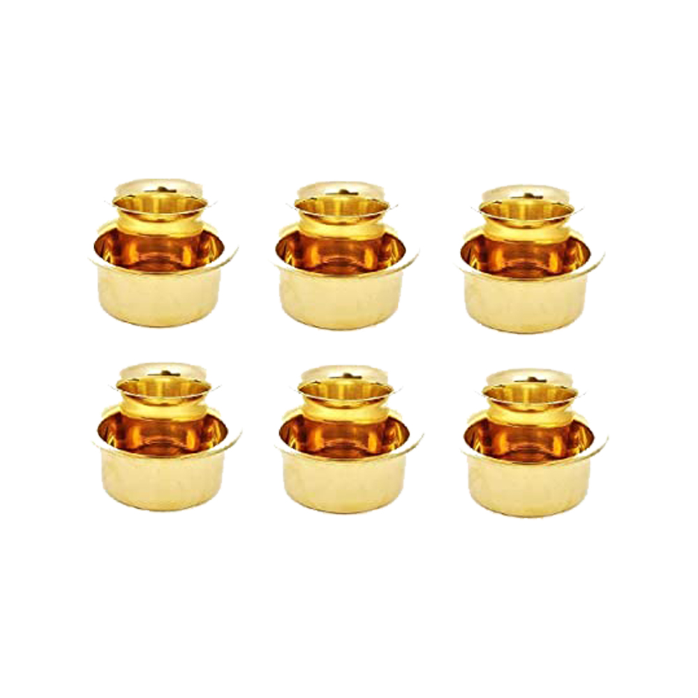 Brass Traditional Kumbakonam Coffee Dabara Set ( 150ml-200ml ) – Pack of 6 Each