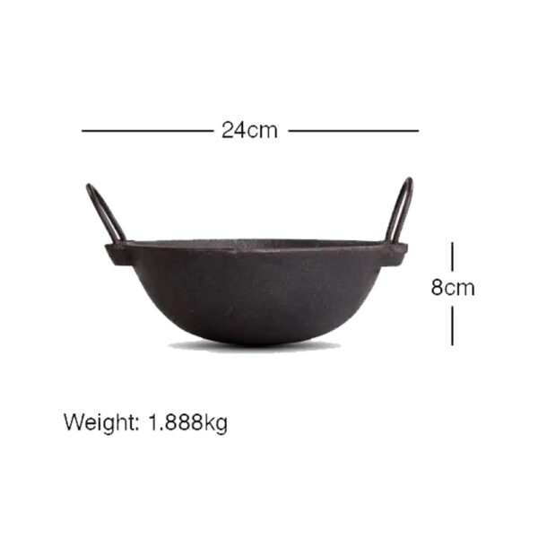 Cast Iron Cookware Set - Kadai (2.5L) + Kadai (1.5L) Small - Image 2