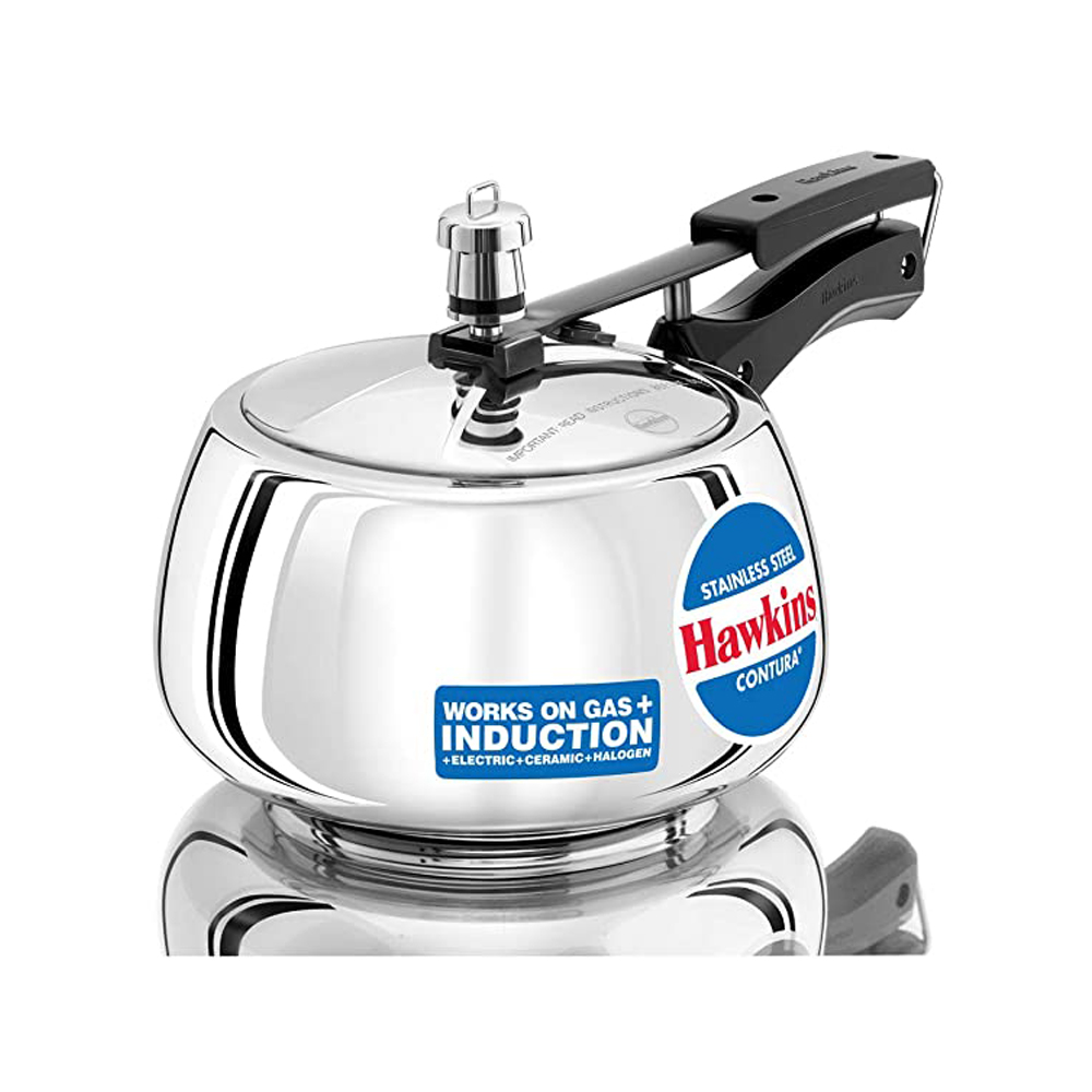 Hawkins Stainless Steel Contura Induction Compatible Inner Lid Pressure Cooker 3 Litre Silver (SSC30)