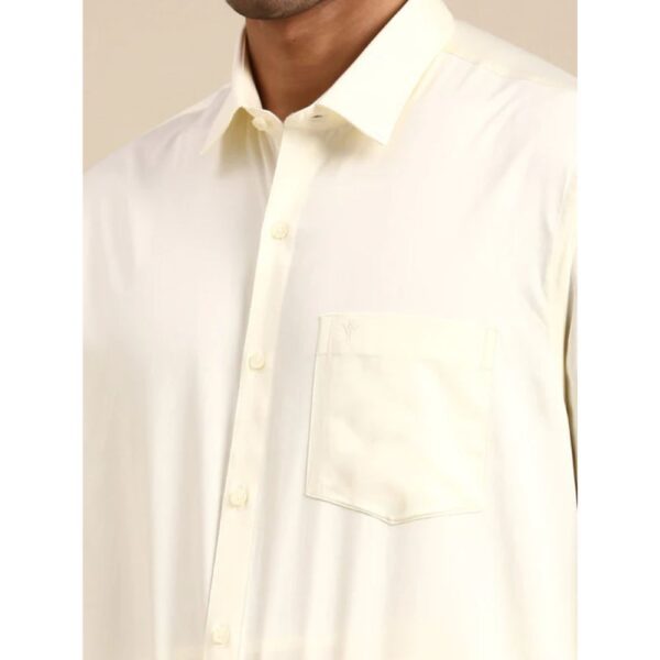 Mens Wedding Set Cream Regular Dhoti Shirt & Towel Arathi 1/2 - Image 7