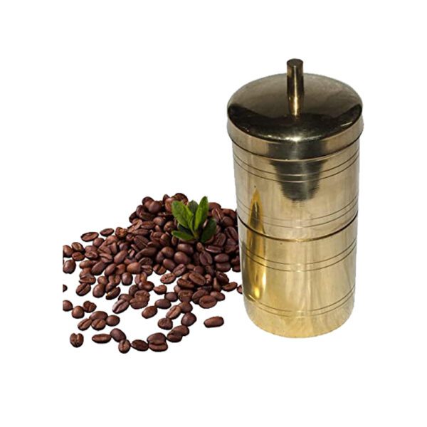 Brass South Indian Drip Style Decoction Liquid Maker Vessel Utensil Kumbakonam Degree Coffee Filter for Home Use 250Ml Coffee - Image 2